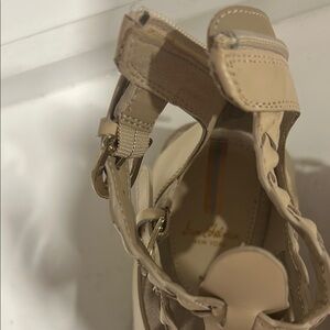 Beige Leather Sandals
